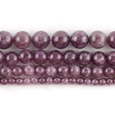 Natural Lepidolite Stone Round Beads For Jewelry Making